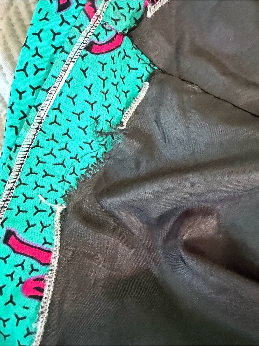 Bright Jade/Teal Blue with Vibrant Pink horses Floor Skimming Silhouette Skirt - Picture 8 of 9